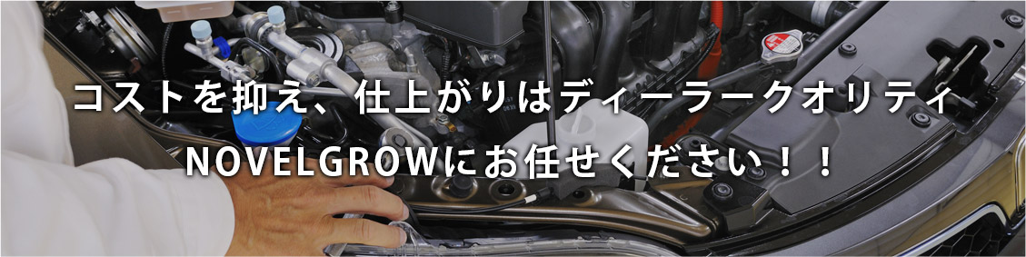 コストを抑え、仕上がりはディーラークオリティ。NOVELGROWにお任せください！